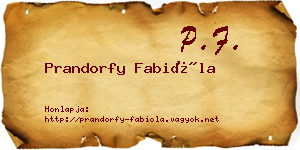 Prandorfy Fabióla névjegykártya